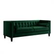 Posh Living Phoenix Button Tufted Velvet Sofa in Green
