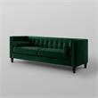 Posh Living Phoenix Button Tufted Velvet Sofa in Green