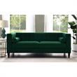 Posh Living Phoenix Button Tufted Velvet Sofa in Green
