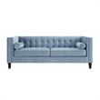 Posh Living Phoenix Button Tufted Velvet Sofa in Slate Blue