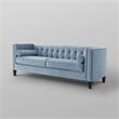 Posh Living Phoenix Button Tufted Velvet Sofa in Slate Blue