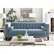 Posh Living Phoenix Button Tufted Velvet Sofa in Slate Blue