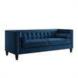 Posh Living Phoenix Button Tufted Velvet Sofa in Navy Blue