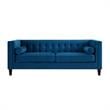 Posh Living Phoenix Button Tufted Velvet Sofa in Navy Blue