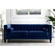 Posh Living Phoenix Button Tufted Velvet Sofa in Navy Blue