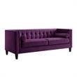 Posh Living Phoenix Button Tufted Velvet Sofa in Purple