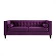 Posh Living Phoenix Button Tufted Velvet Sofa in Purple