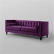 Posh Living Phoenix Button Tufted Velvet Sofa in Purple