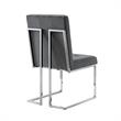 Posh Living Evan Velvet Dining Side Chair in Gray/Chrome (Set of 2)