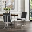 Posh Living Evan Velvet Dining Side Chair in Gray/Chrome (Set of 2)