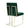 Posh Living Evan Velvet Dining Side Chair in Hunter Green/Gold (Set of 2)