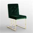 Posh Living Evan Velvet Dining Side Chair in Hunter Green/Gold (Set of 2)