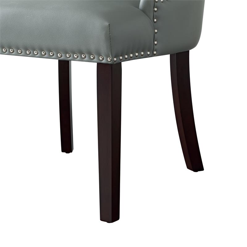 Posh Living Jose Faux Leather Dining Chair in Light Gray (Set of 2)