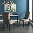 Posh Living Kinsley Velvet Dining Chair in Gray (Set of 2)