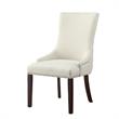 Posh Living Kinsley Linen Fabric Dining Chair in Cream/White (Set of 2)