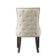 Posh Living Kinsley Linen Fabric Dining Chair in Cream/White (Set of 2)
