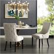 Posh Living Kinsley Linen Fabric Dining Chair in Cream/White (Set of 2)
