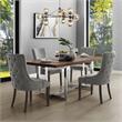 Posh Living Kinsley Linen Fabric Dining Chair in Light Gray (Set of 2)