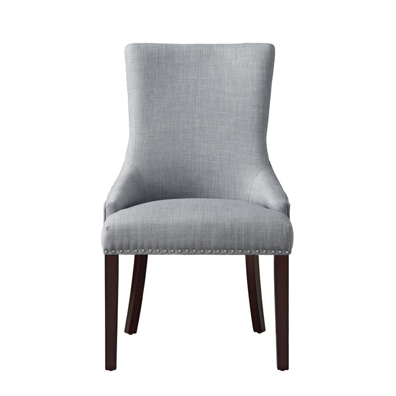 Posh Living Kinsley Linen Fabric Dining Chair in Light Gray (Set of 2)