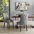 Posh Living Kinsley Linen Fabric Dining Chair in Light Gray (Set of 2)