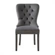 Posh Arthur Velvet Dining Chair with Nailhead Trim Gray (Set of 2)