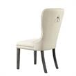 Posh Arthur Linen Fabric Dining Chair with Nailhead Trim Cream/White (Set of 2)