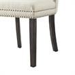Posh Arthur Linen Fabric Dining Chair with Nailhead Trim Cream/White (Set of 2)