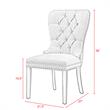 Posh Arthur Linen Fabric Dining Chair with Nailhead Trim Cream/White (Set of 2)