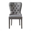 Posh Arthur Linen Fabric Dining Chair with Nailhead Trim Light Gray (Set of 2)