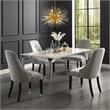 Posh Zoe Velvet Dining Chair with Nailhead Trim in Light Gray/Silver (Set of 2)