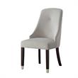 Posh Zoe Velvet Dining Chair with Nailhead Trim in Light Gray/Silver (Set of 2)