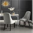 Posh Zoe Velvet Dining Chair with Nailhead Trim in Light Gray/Silver (Set of 2)