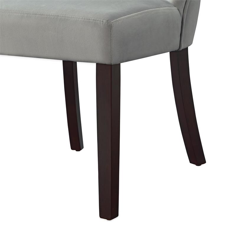 Posh Living Rebecca Velvet Dining Chair in Light Gray (Set of 2)
