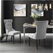 Posh Living Rebecca Velvet Dining Chair in Light Gray (Set of 2)