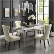 Posh Living Rebecca Linen Dining Chair in Cream/White(Set of 2)