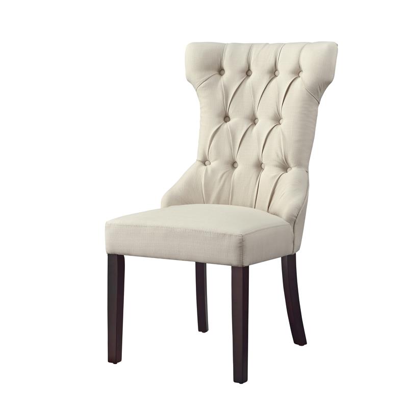 Posh Living Rebecca Linen Dining Chair in Cream/White(Set of 2)