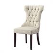 Posh Living Rebecca Linen Dining Chair in Cream/White(Set of 2)