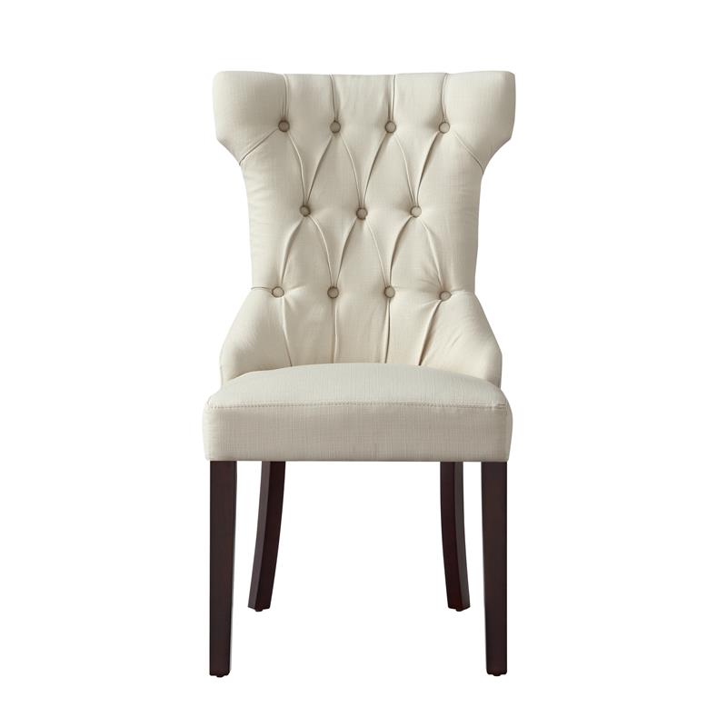 Posh Living Rebecca Linen Dining Chair in Cream/White(Set of 2)