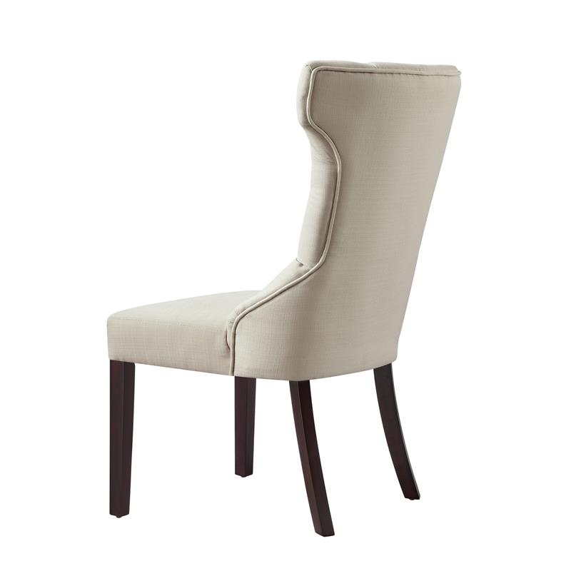 Posh Living Rebecca Linen Dining Chair in Cream/White(Set of 2)