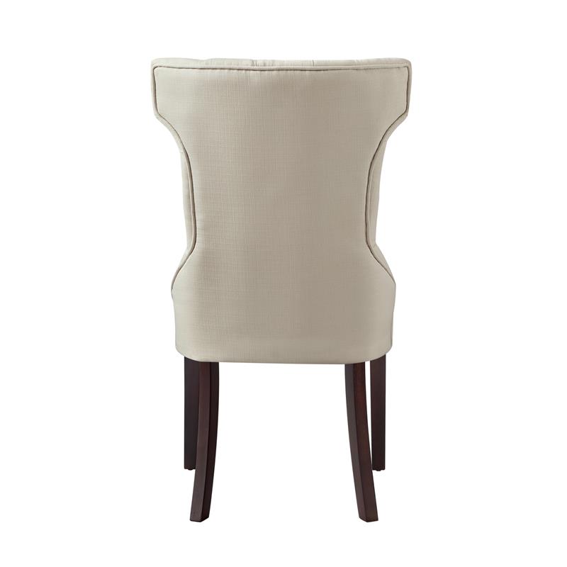 Posh Living Rebecca Linen Dining Chair in Cream/White(Set of 2)