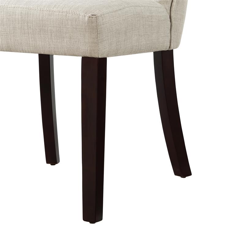 Posh Living Rebecca Linen Dining Chair in Cream/White(Set of 2)