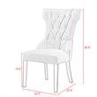 Posh Living Rebecca Linen Dining Chair in Cream/White(Set of 2)