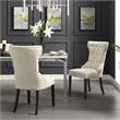 Posh Living Rebecca Linen Dining Chair in Cream/White(Set of 2)