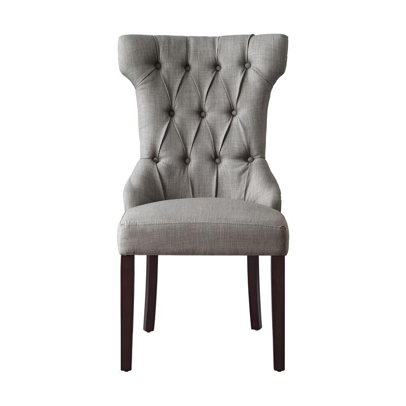 Posh Living Rebecca Linen Dining Chair in Light Gray (Set of 2)