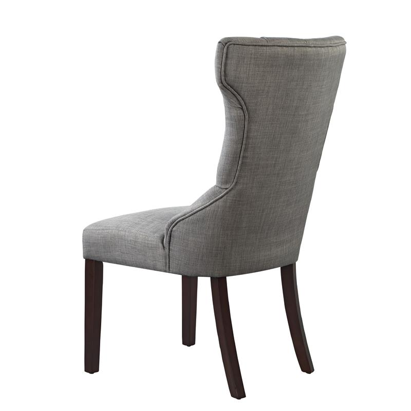 Posh Living Rebecca Linen Dining Chair in Light Gray (Set of 2)