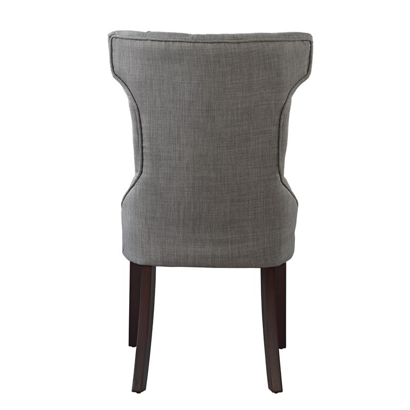 Posh Living Rebecca Linen Dining Chair in Light Gray (Set of 2)