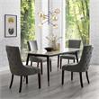 Posh Living Kinsley Tufted Faux Leather Dining Chair in Light Gray (Set of 2)