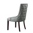 Posh Living Kinsley Tufted Faux Leather Dining Chair in Light Gray (Set of 2)