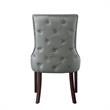 Posh Living Kinsley Tufted Faux Leather Dining Chair in Light Gray (Set of 2)