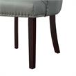 Posh Living Kinsley Tufted Faux Leather Dining Chair in Light Gray (Set of 2)